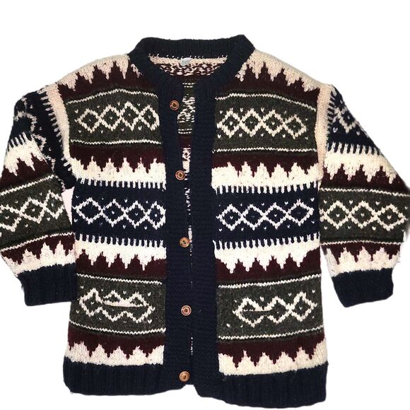 Vintage Ecuador Handmade Chunky Cable Knit Sweater - Picture 2 of 15